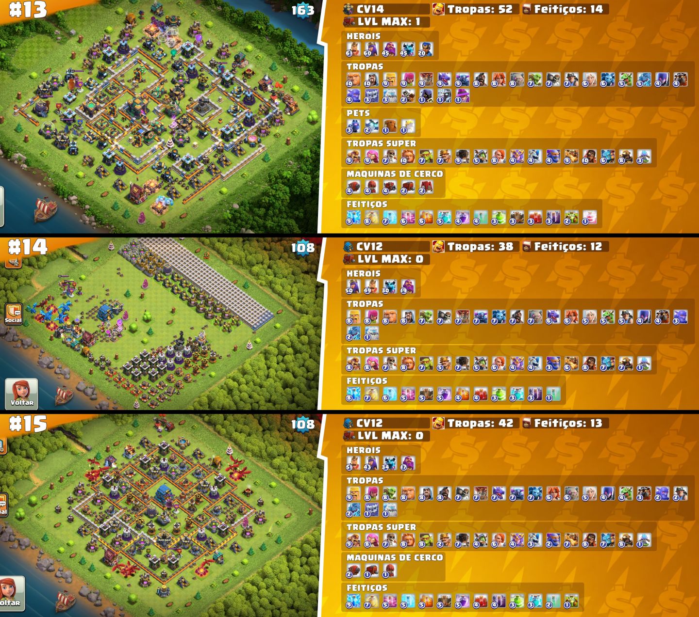 EM OFERTA!! - CLASH OF CLANS CONTAS COM OS MAIORES LVL DE CC & CV FULLS