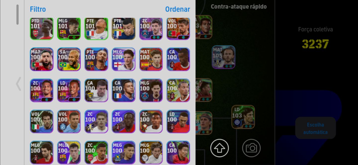 Conta Meta de Efootball Mobile com Romário, Rummenigge, Maddison e Dani Olmo