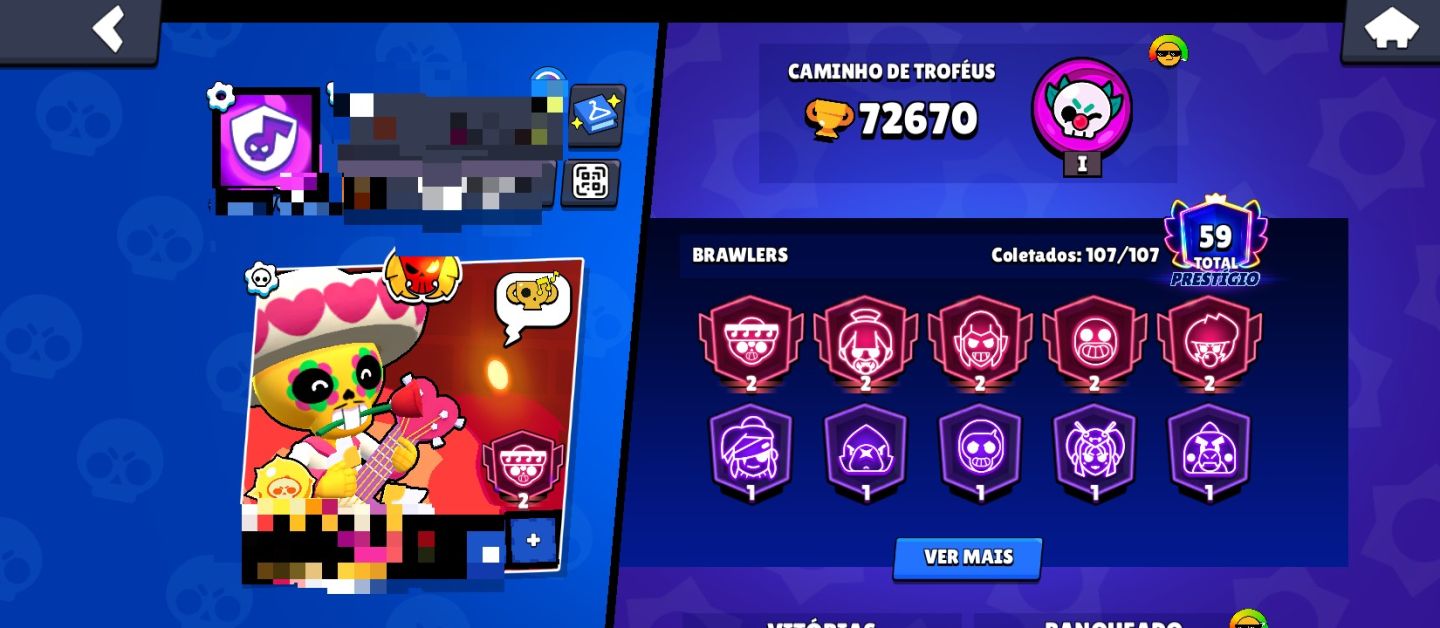 CONTA RARA 2020 | FULL BRAWLERS | +350 SKINS | 72K TROFÉUS