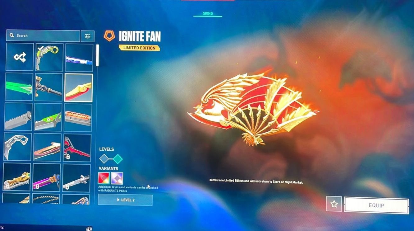 Conta Valorant com pacote leque flamejante