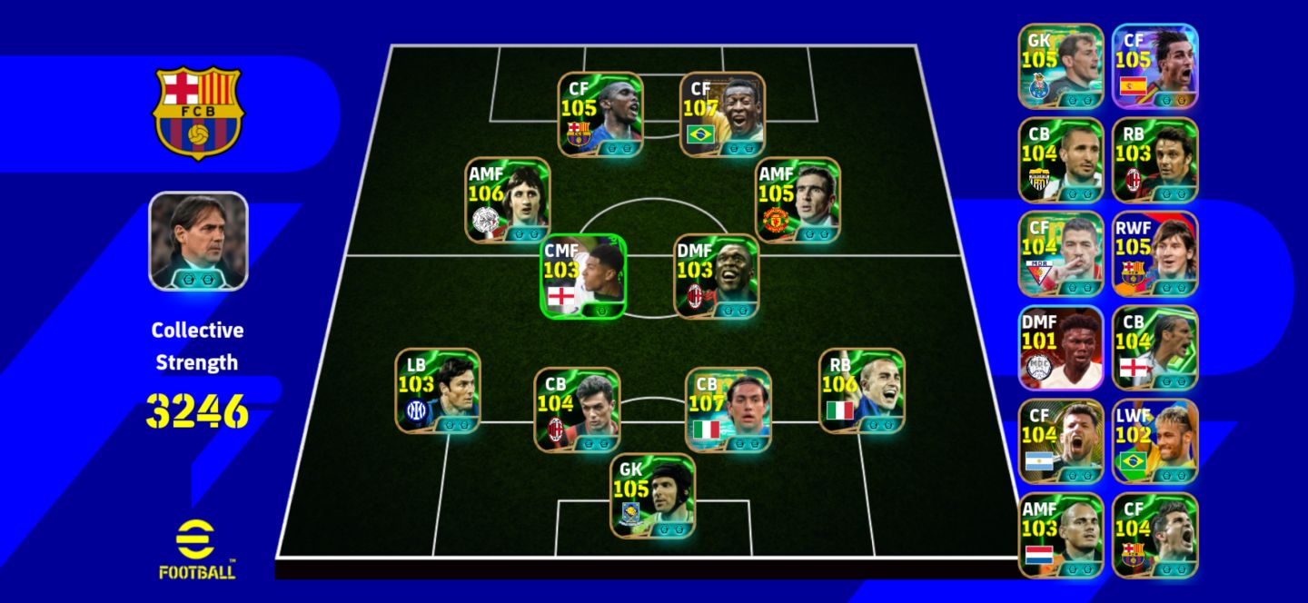 [PROMOÇÃO] Conta EFOOTBALL Semi-Full ABSURDA (PELÉ 108, CRUYFF 107 e OUTROS