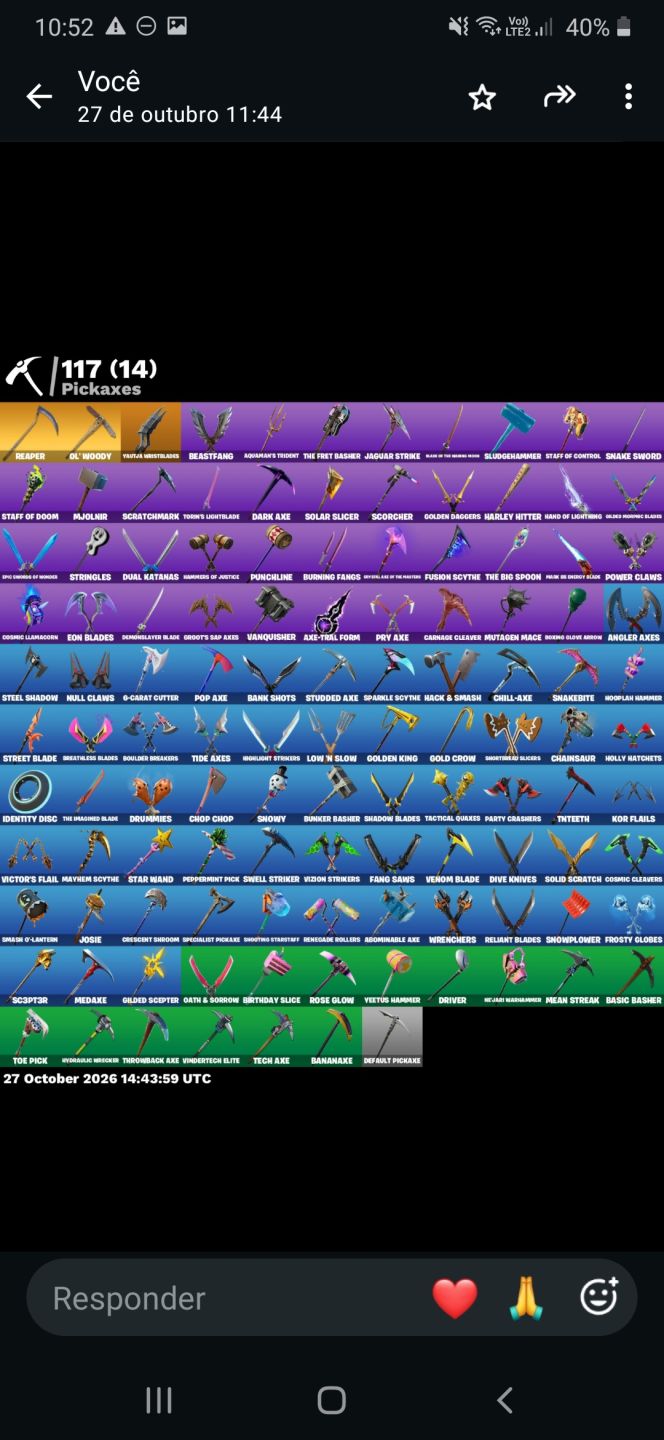 CONTA FORTNITE VBUCKS, STW OG E MUITAS SKINS