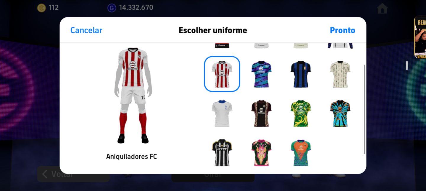 CONTA BRABA DE EFOOTBALL MOBILE