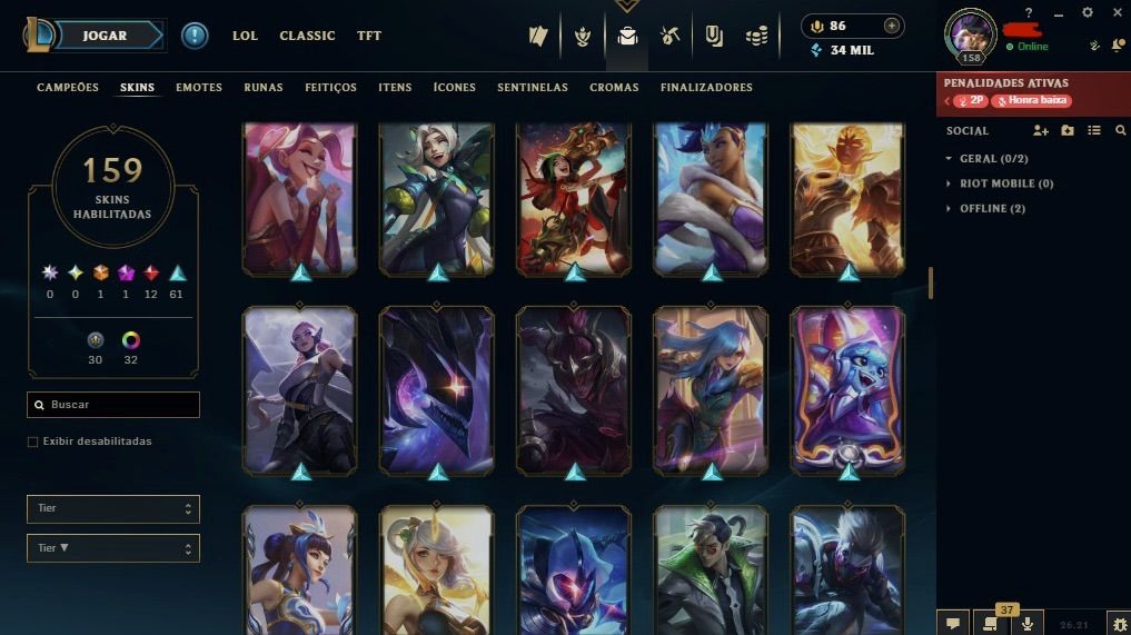 Conta main master yi | diamante 4 com 80% de WR !