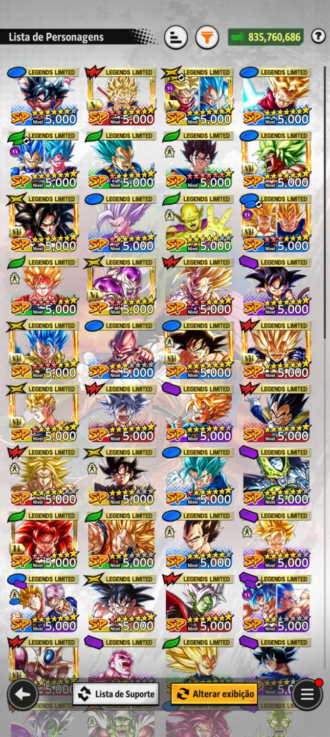 Dragon Ball Legends Conta Completa | 648 Personagens | Vários LF e ULTRA