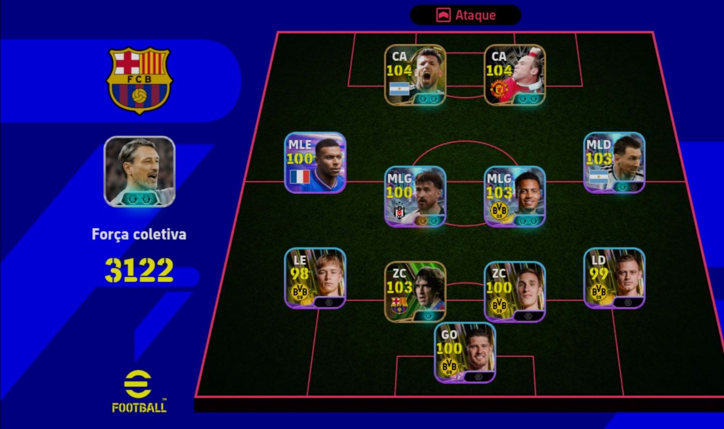 CONTA EFOOTBALL EFOOTBALL COM PACK DO BORUSSIA DORTMUND | AGUERO | PUYOL