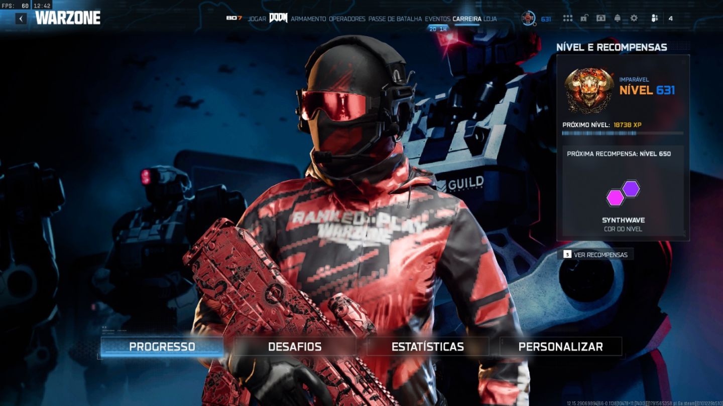 Conta warzone rara ( carmesin )