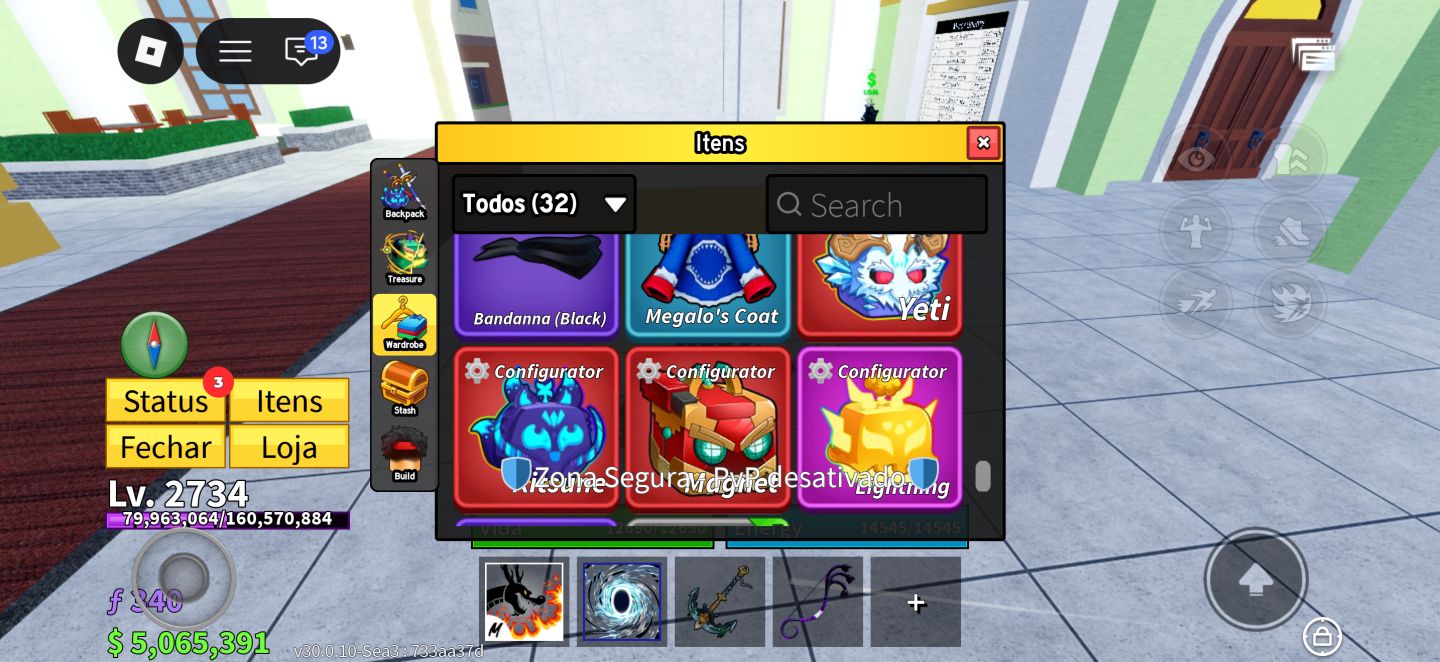Conta de Blox fruits Com vários gamepass e skins raras