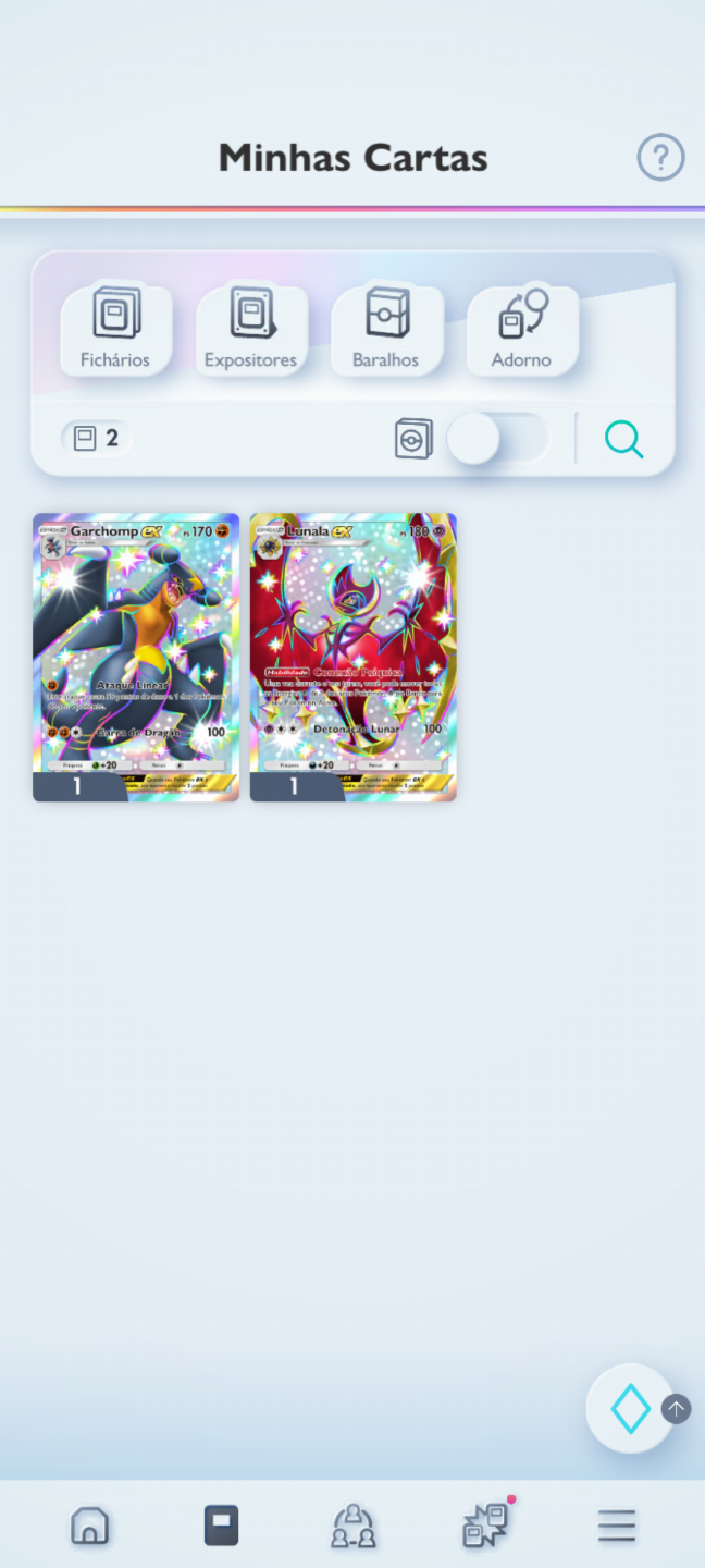 Conta Pokémon TCG - NV 37 com mais de 2k cartas, muitos Shinys e Full Art!!!