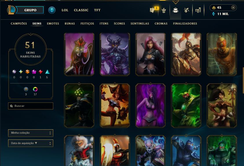 CONTA LOL DIAMANTE 3 - 59 SKINS - LV 79
