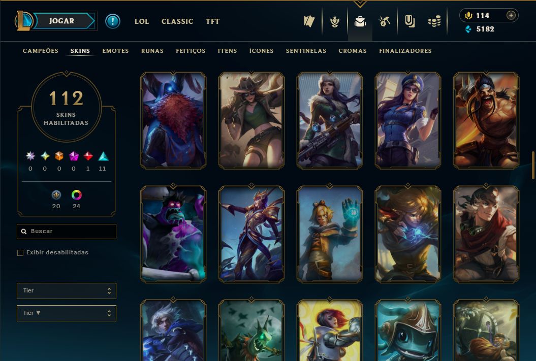 SKIN SHACORINGA + [ QUASE 130 SKINS HABILITADAS ] + 10 SKINS VITORIOSAS RARAS!!!