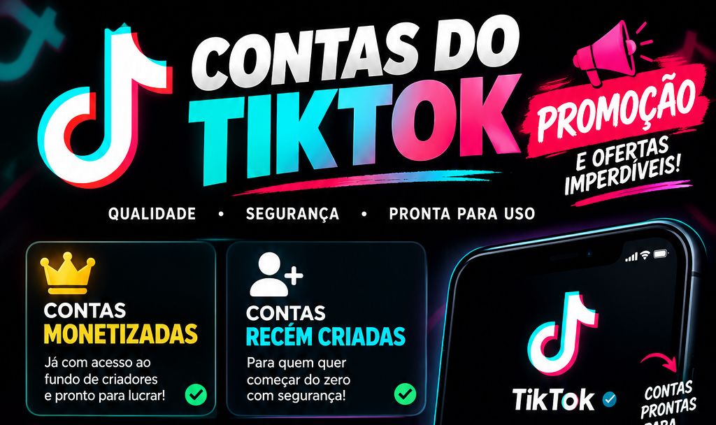 TIKTOK - CONTAS MONETIZADAS,ANTIGAS,NOVAS E MUITO MAIS!!