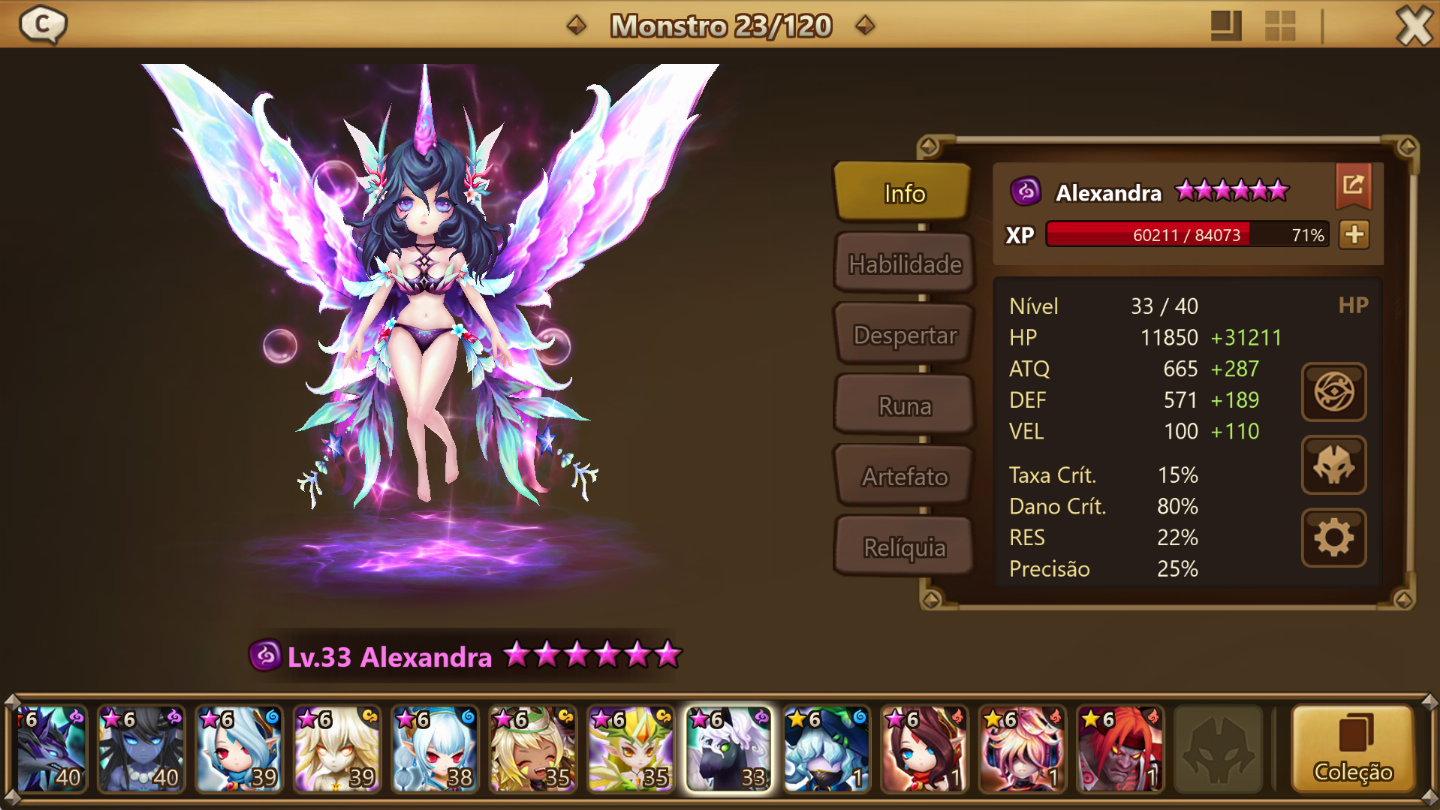 Conta Summoners War Double LD Talisman e Alexandra e com Kinki