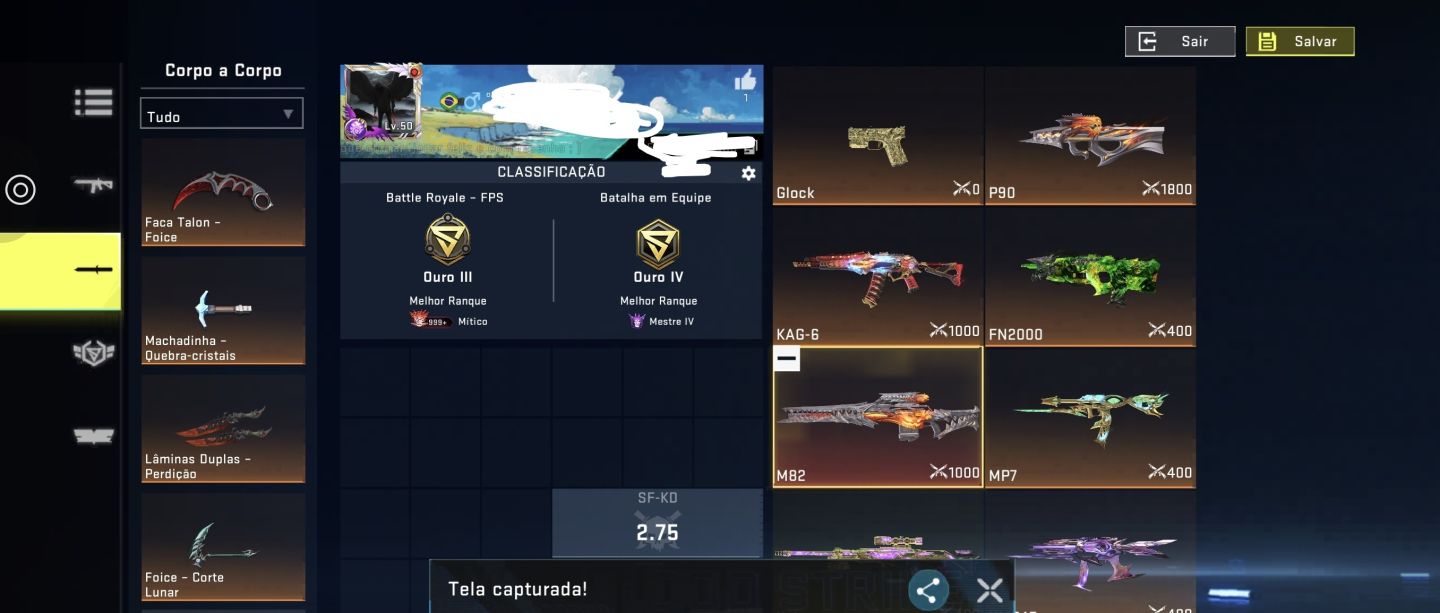 Conta de blood straik iskins míticas e ultras e muito maís