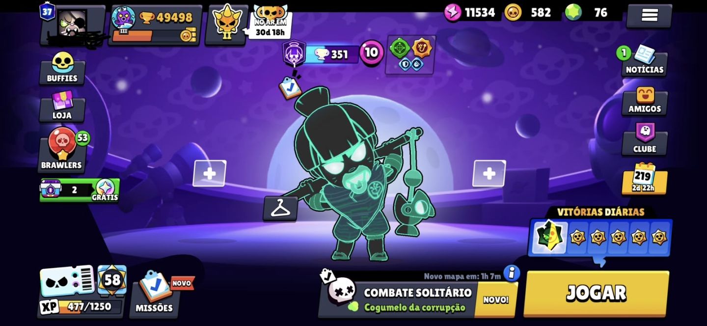 Conta de Braw stars 49k de troféus + várias skins lendárias e míticas