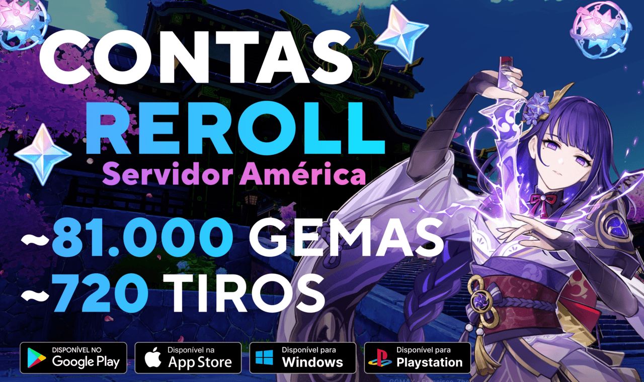 Genshin Impact Contas Rerolls | Até +60000 Gemas!! | Entrega Automática