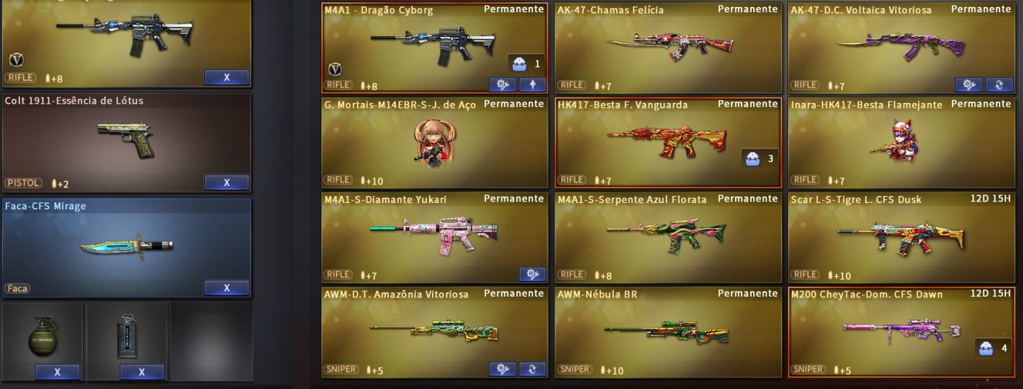 CONTA DE CROSSFIRE ,RANEKD IMORTAL E MZ BUFF 4 QUASE 5 ROXANA E M4 VIP