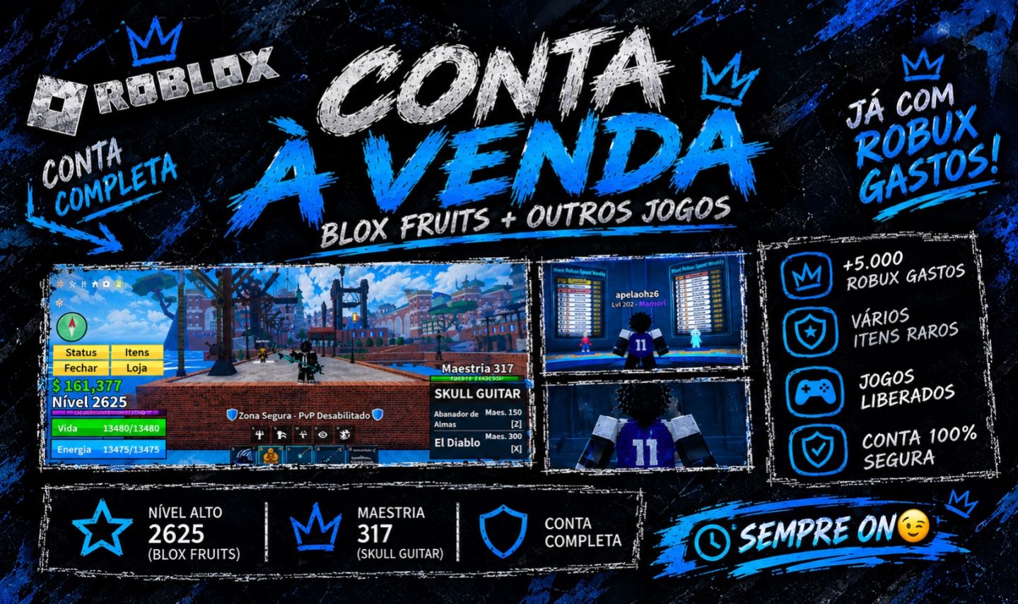 Conta Roblox à venda Volleyball Legends, Blox Fruits e outros jogos