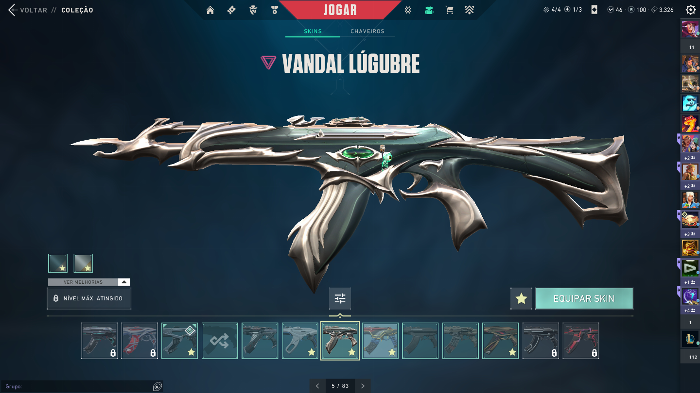 Conta de valorant com várias skins elo ouro 3 1300 gastos