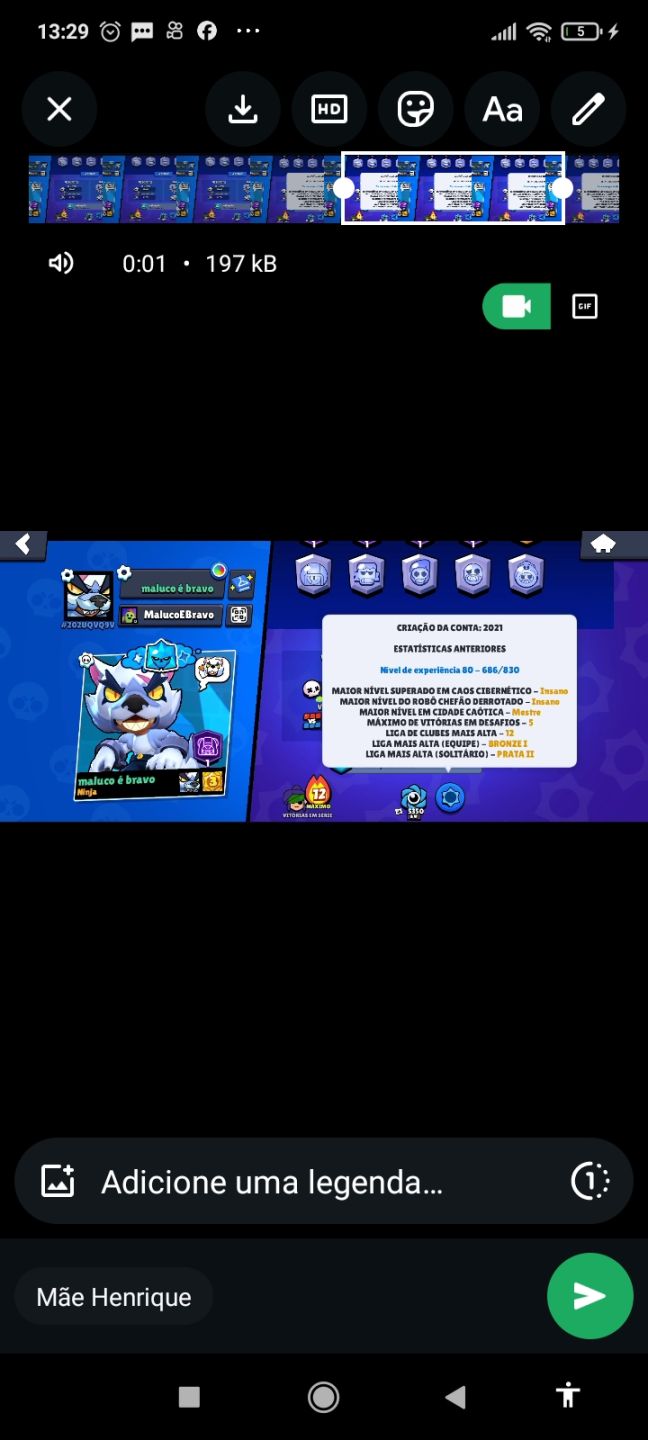 Conta antiga de brawl star main Leon