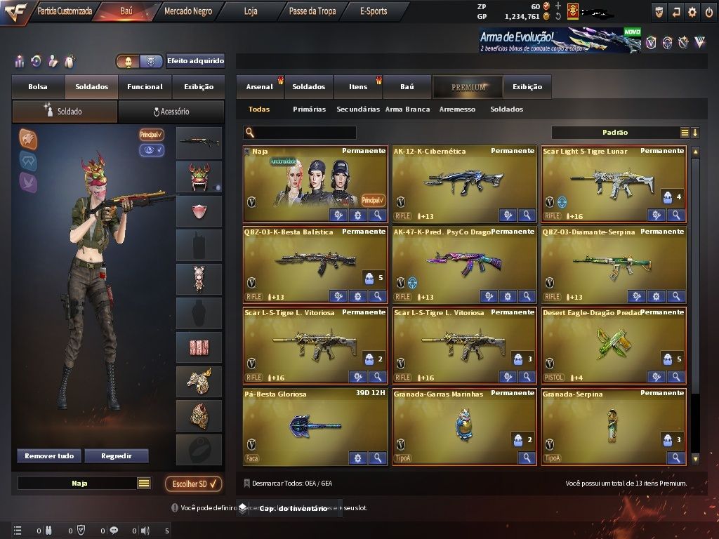 CONTA MARECHAL,BUFF 7,COM 5 ARMAS DE CRITICO MZ,CHEYTAC,CYBORG,USP,EMAIL ON