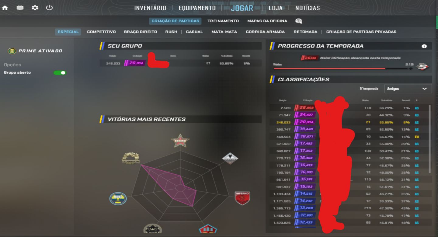 Conta Counter Strike 2 Com GC Com Faceit