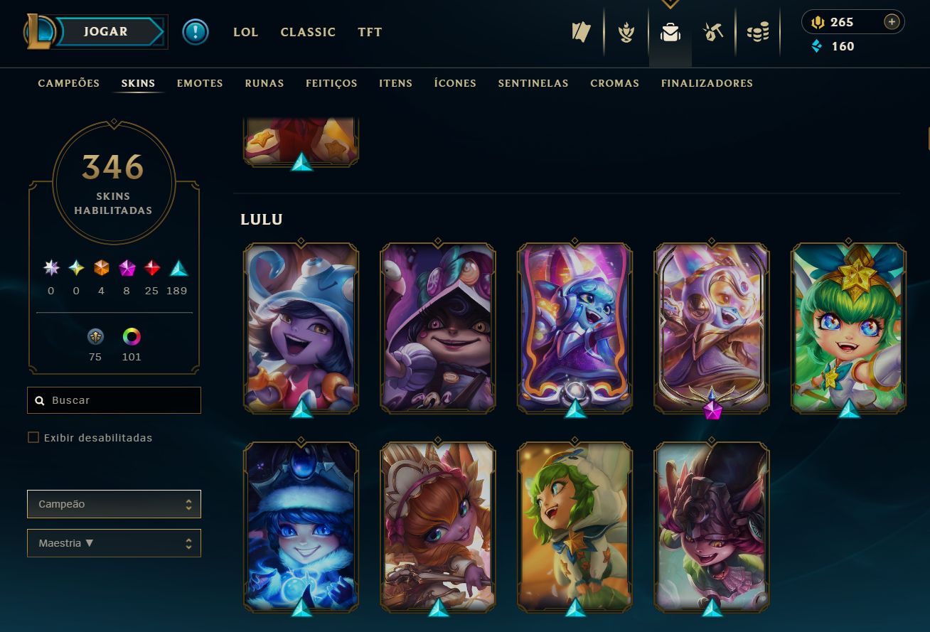 Conta Lol Feminina Desde 2014, Main Sup e Adc, Skins Fofas, valor negociável