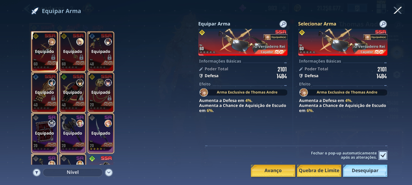 Conta solo leveling arise antiga com varios SSR