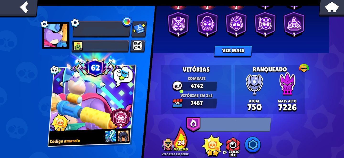 Conta Brawl Stars | 83,9K Troféus | 104/104 Brawlers | 350 Skins