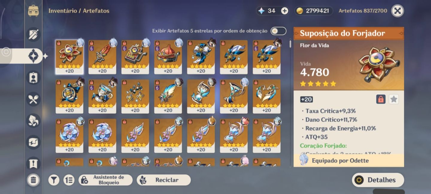 Conta Genshin Impact + ZZZ + Honkai (Flins com assinatura, bonecos meta, etc)