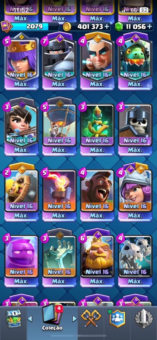 Conta Clash Royale (Todas cartas do game, 11k de gemas, 13090troféus)