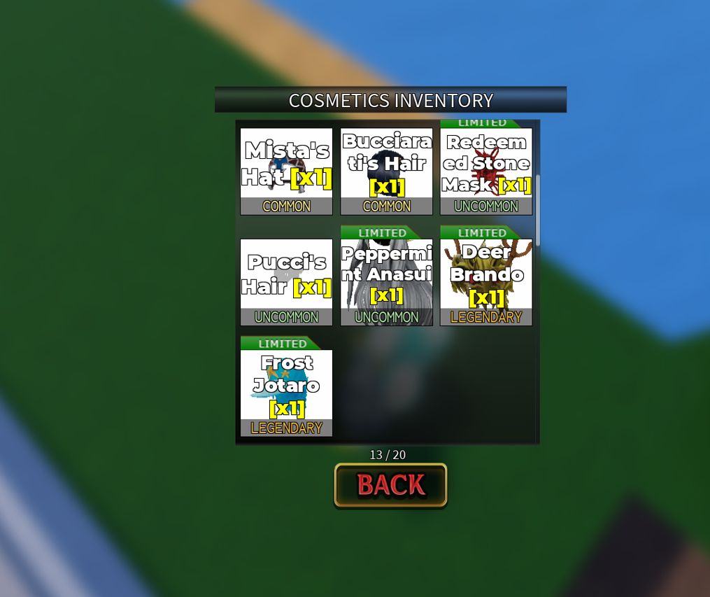 Itens YBA - Skins, itens limitados, presentes, spec skins e +