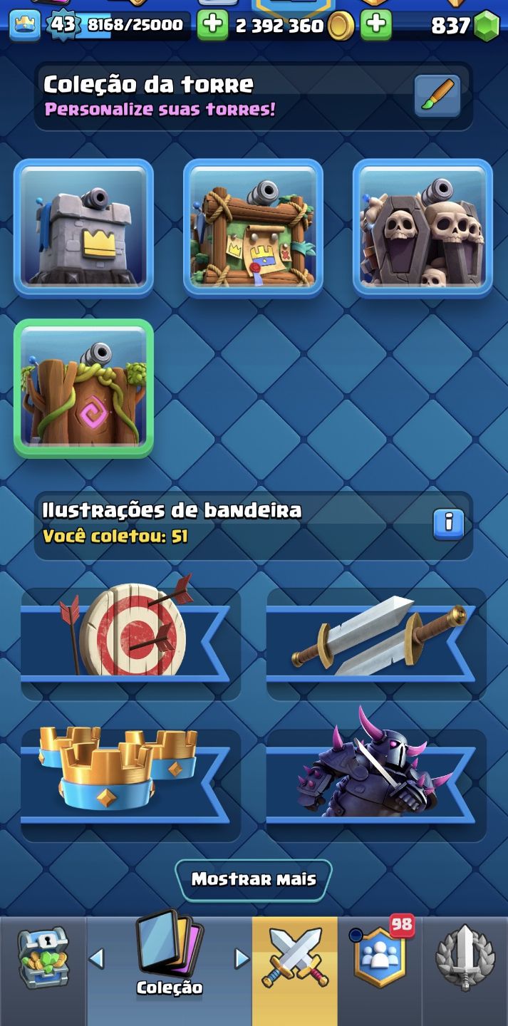 Conta Clash Royale 2019 / 8400 Troféus / Nível 43 / E muito mais!