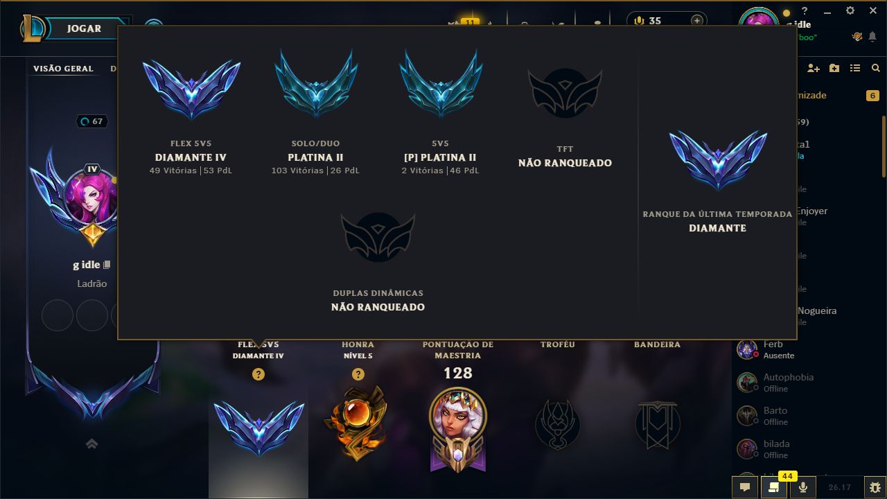 Conta plat 2 na soloq e diamante na flex