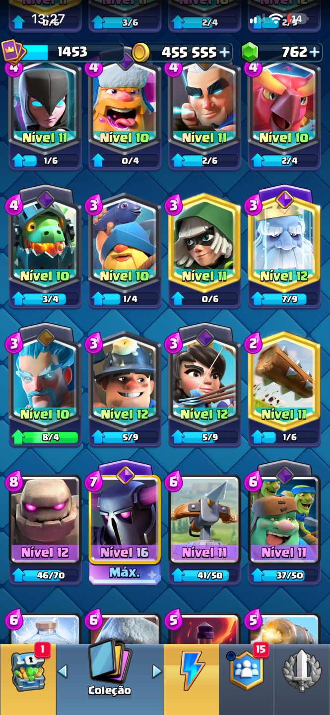 Conta Clash Royale Arena 24 9530 Troféus 762 Gemas 400k Moedas