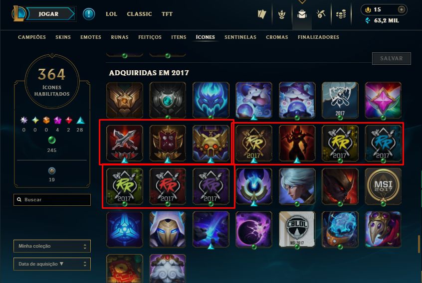 [HandLevel] Lv 700+Gold 3+MAIN MIDLANER+197 Skins/Icones Antigos 2013+KATARINA