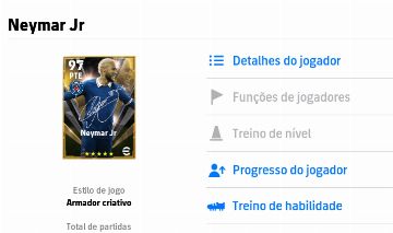 CONTA RARA NEYMAR LOIRO EFOOTBALL MOBILE