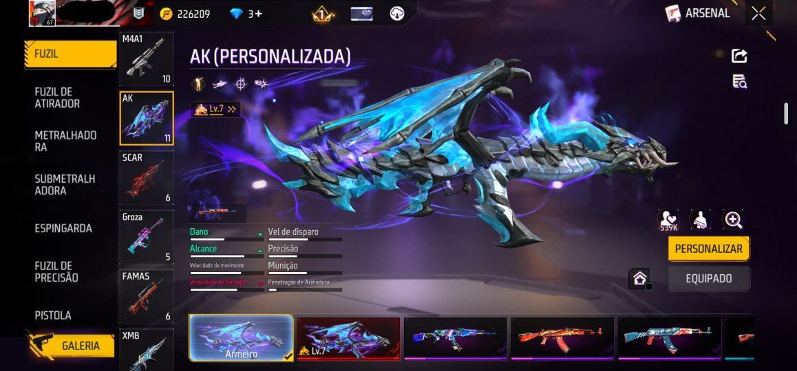 Conta prime 6 Gemada mais de 500 peitorais 6 armas evo e + de 25 passes parceria