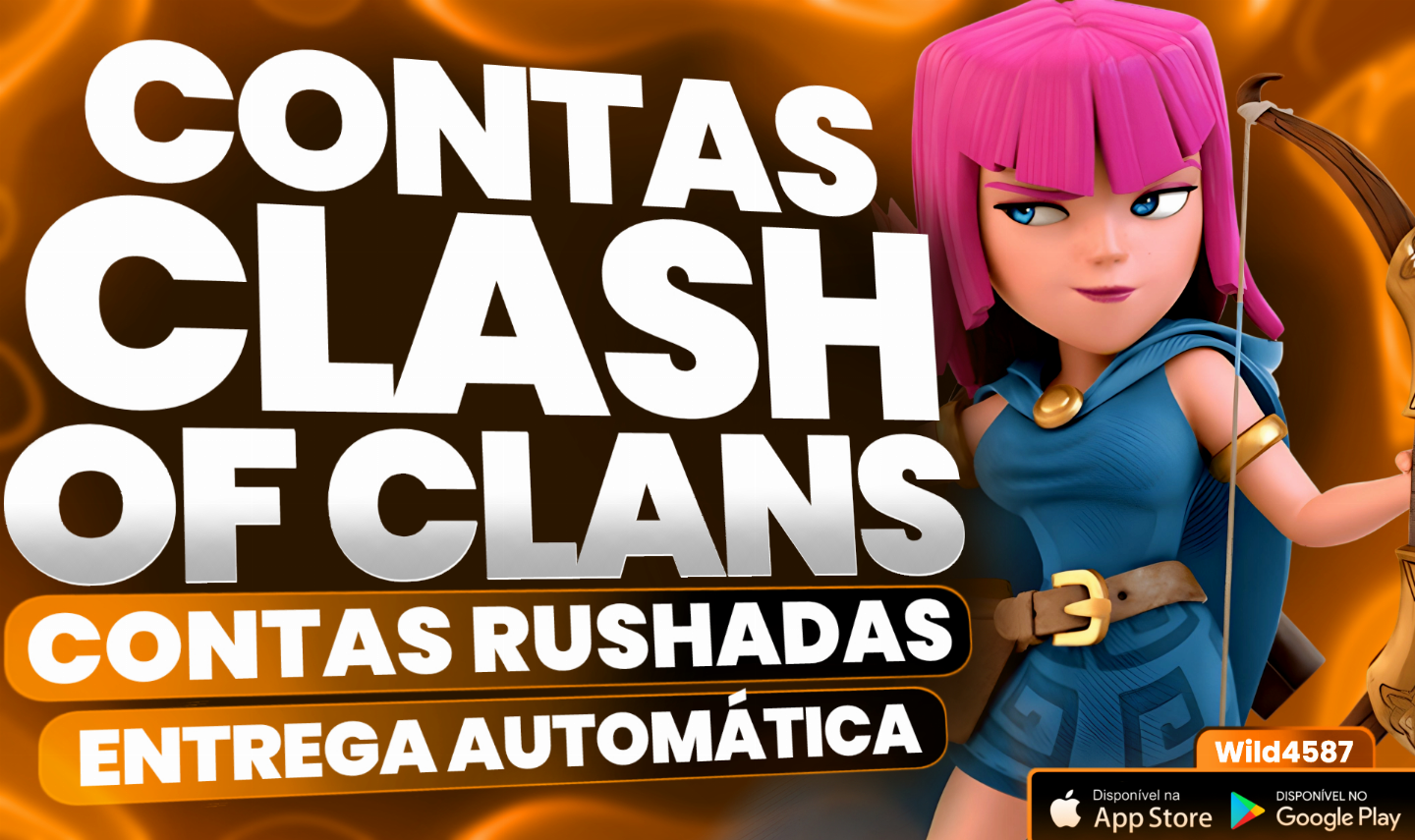 CONTAS CLASH OF CLANS - MENOR PREÇO - ENTREGA AUTOMÁTICA - WILD4587