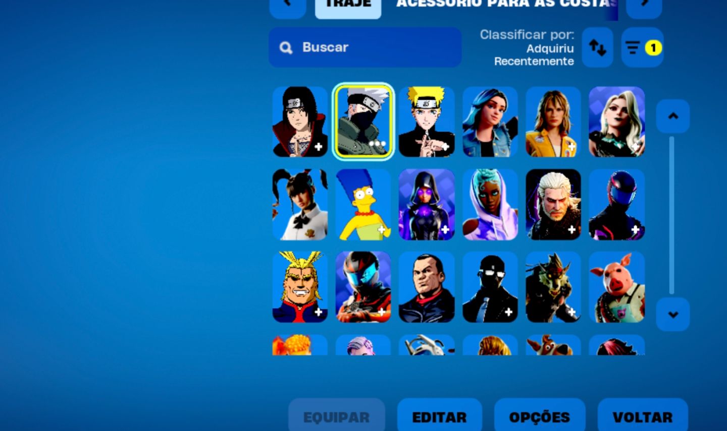 Vende se conta com várias skins raras