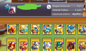 Conta de Dragon city com +de 400k de jóias, Vários Dragões Vips, Farm de comida.
