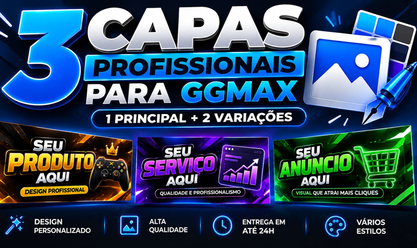 3 CAPAS PARA GGMAX | DESIGN PROFISSIONAL PERSONALIZADO | ENTREGA RÁPIDA