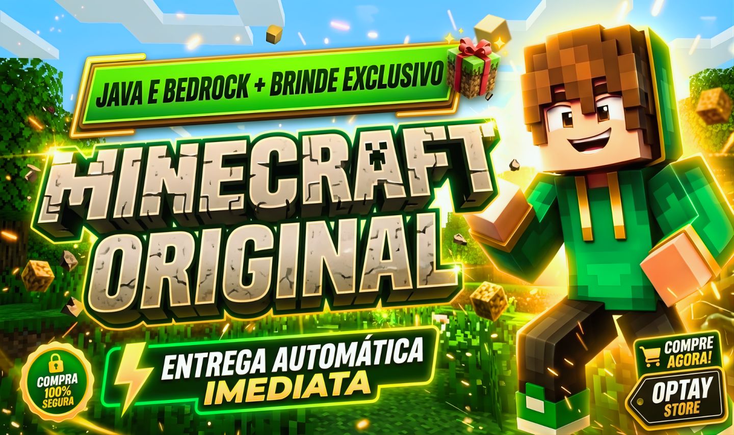 MINECRAFT FULL ACESSO E COMPART. | JAVA & BEDROCK + BRINDES [ENTREGA AUTOMÁTICA]