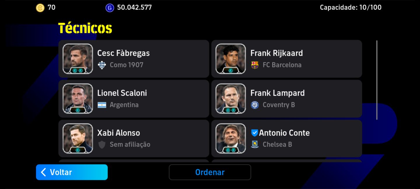 Conta effotball top de verdade