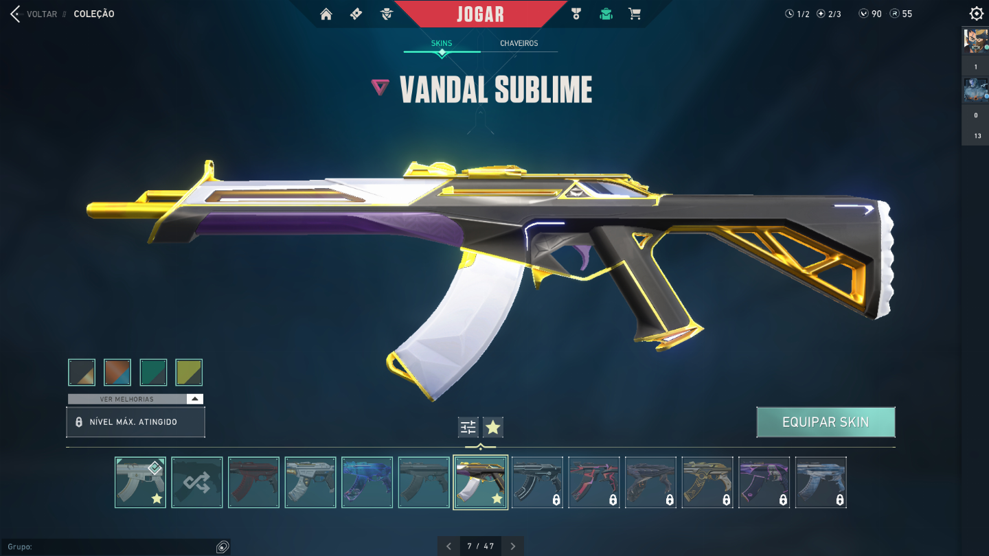 Conta Valorant, Vandal Sublime, Phantom RGX, Operator Glitchpop