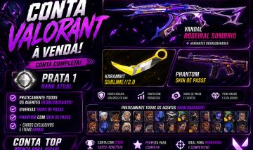Conta Valorant Vandal Roseiral Sombrio + Karambit Sublime//2.0