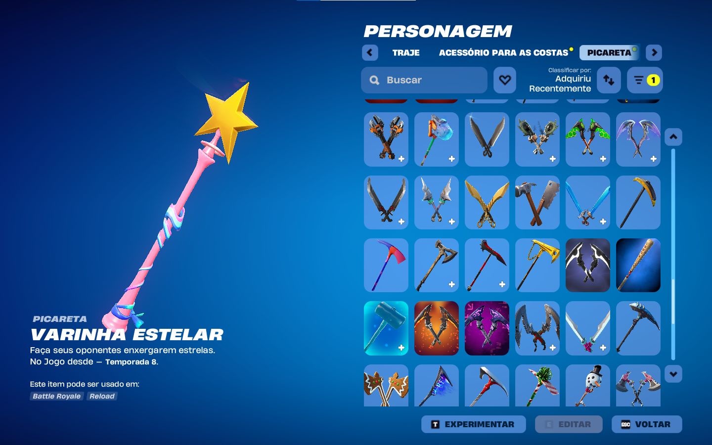 CONTA FORTNITE OG (CAPÍTULO 1) +160 SKINS | VARINHA ESTELAR | ACESSO COMPLETO