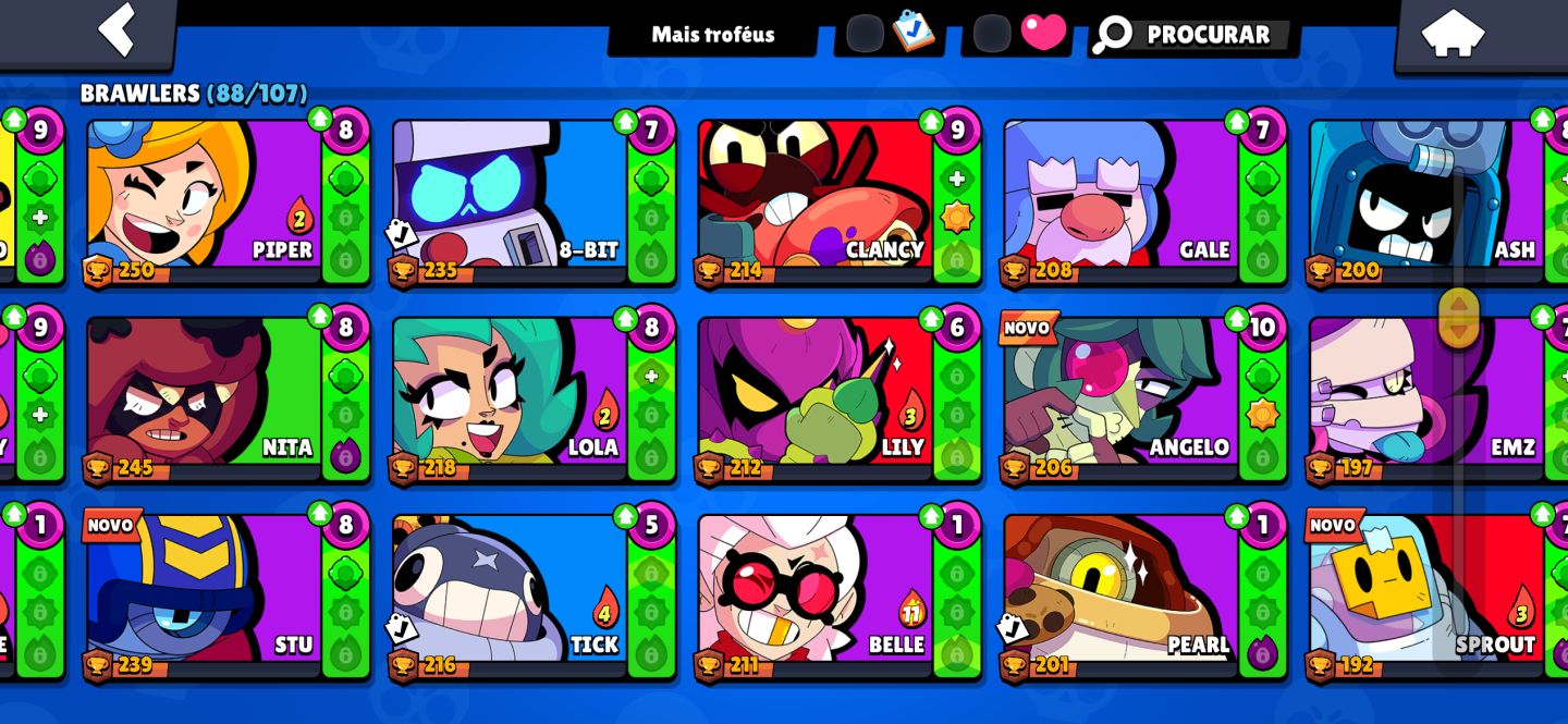 Conta brawl star 20k troféu 9 lendários 1 ultra