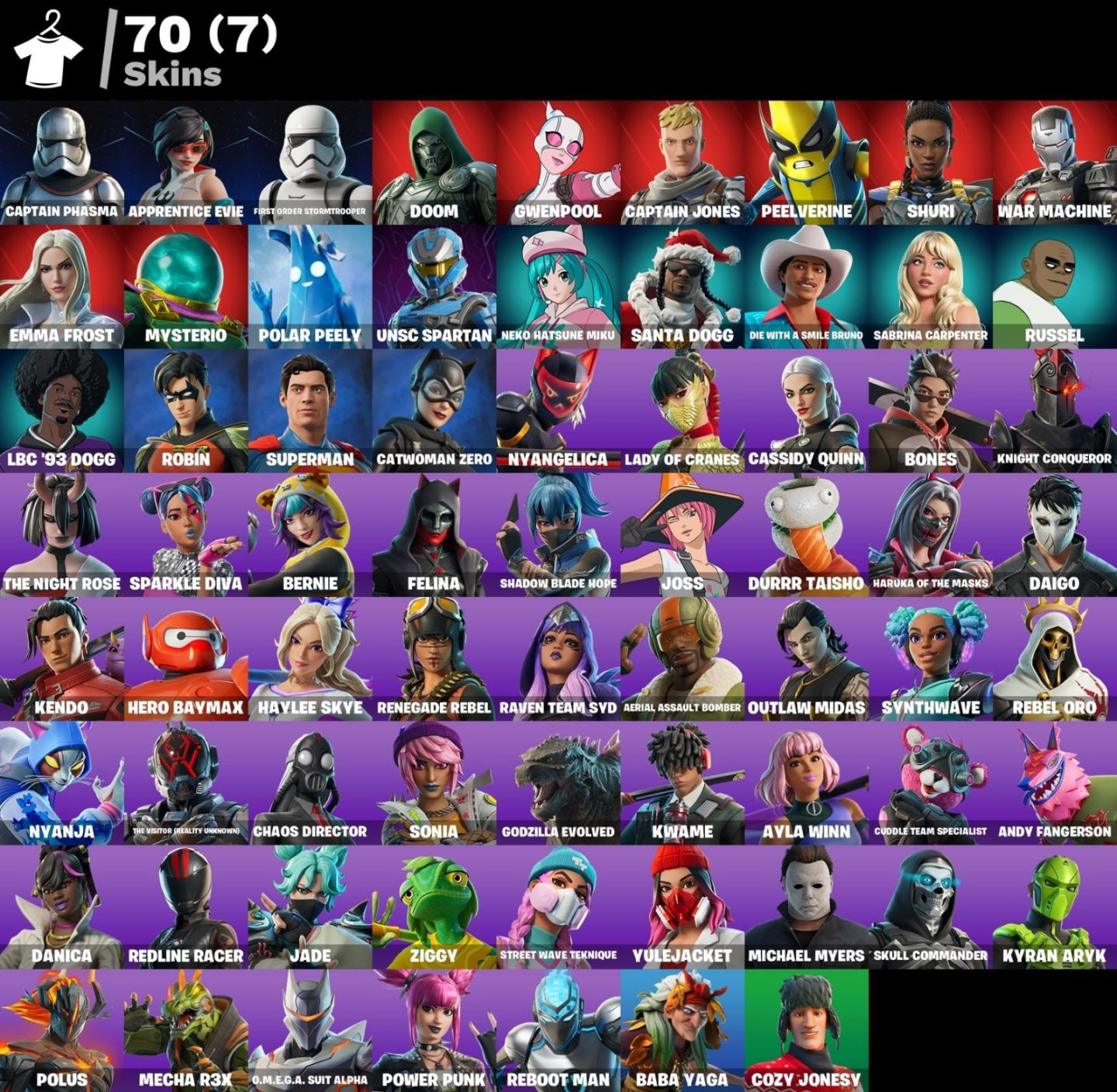 CONTA DE FORTNITE COM 70 SKINS | Catwoman Zero | PROMOÇÃO!