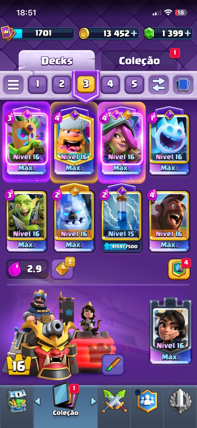 CONTA CLASH ROYALE ARENA 35, 25 EVOS, EMOTES RAROS